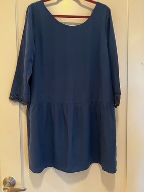 Sezane Blue Long Sleeve slip Dress